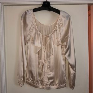 Beautiful cream silk ruffled top